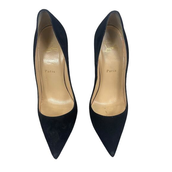 Christian Louboutin So Kate 120 Suede Pointed Toe Pumps Black Size 38 - Picture 6 of 13